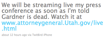 Illustration for article titled Utah attorney general announces execution on Twitter